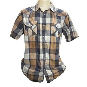 Coastal S/S Plaid Western Shirt XL